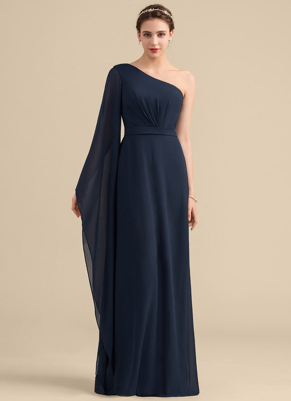 Robe Trapèze Asymétrique Beige - gallery 1