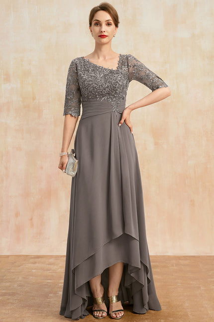 Robe Trapèze Gris Élégant - gallery 2