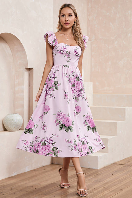 Robe Trapèze Rosée Épanouie