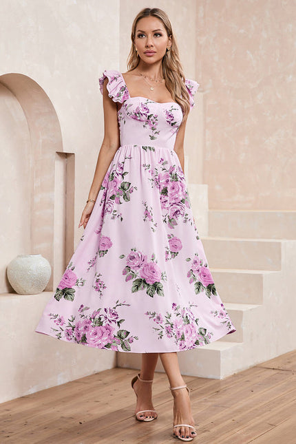 Robe Trapèze Rosée Épanouie