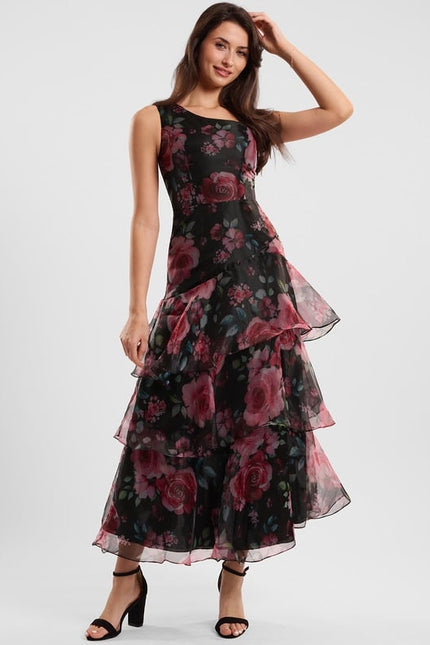 Robe Trapèze Asymétrique Florale - gallery 1