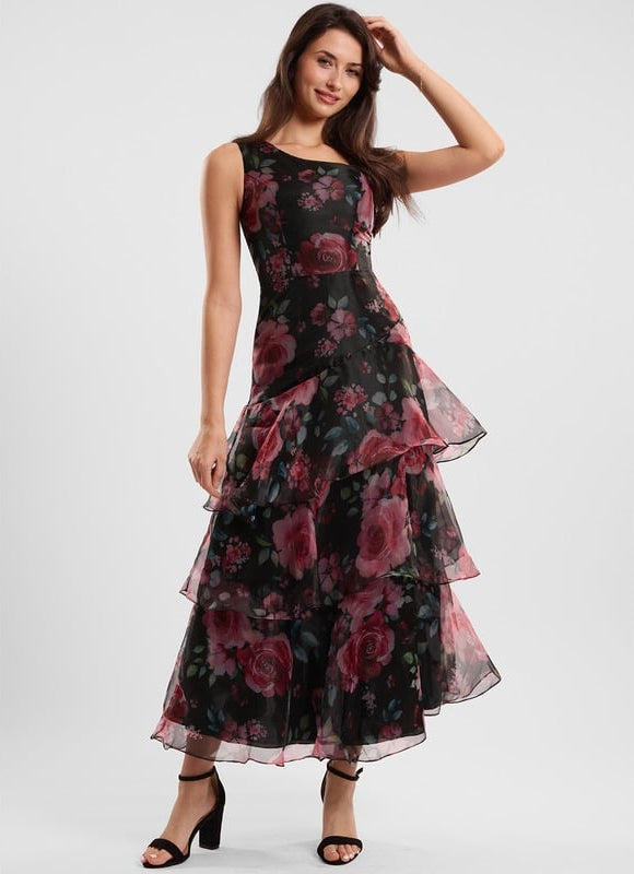 Robe Trapèze Asymétrique Florale - gallery 1