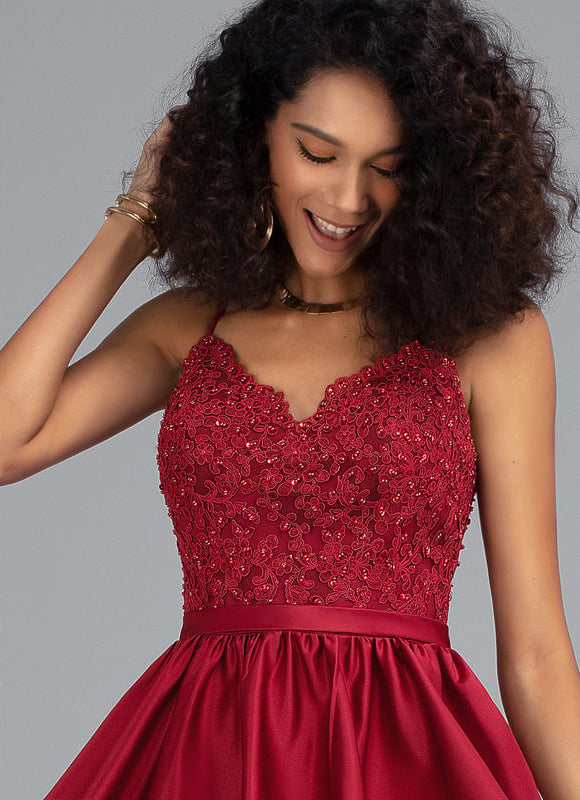 Robe Trapèze Satin Éclat Rubis - gallery 2