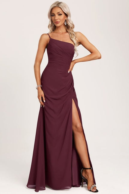 Robe Trapèze Asymétrique Beige - gallery 5