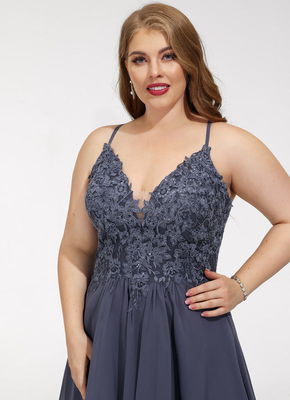 Robe Trapèze Gris Chiffon Élégant - gallery 9