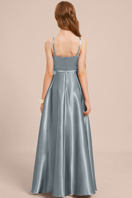 Robe Trapèze Satinée Céleste - gallery 3