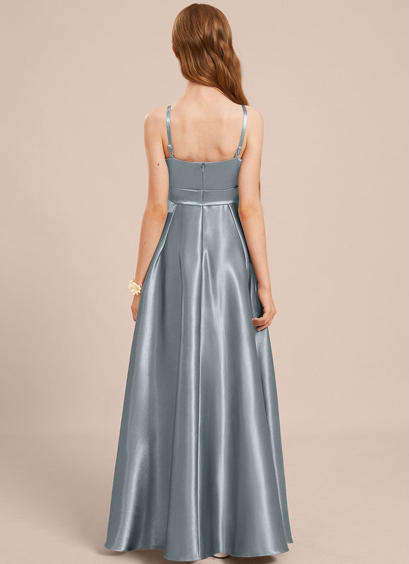 Robe Trapèze Satinée Céleste - gallery 3