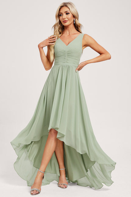 Robe Trapèze Aérienne Vert Pâle - gallery 1