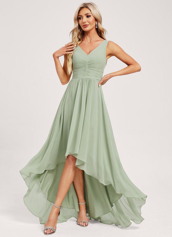 Robe Trapèze Aérienne Vert Pâle - gallery 1