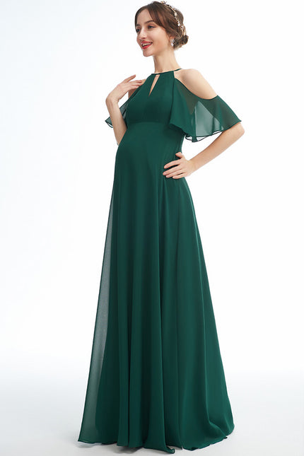 Robe Trapèze Verte Maternité Chic - gallery 1