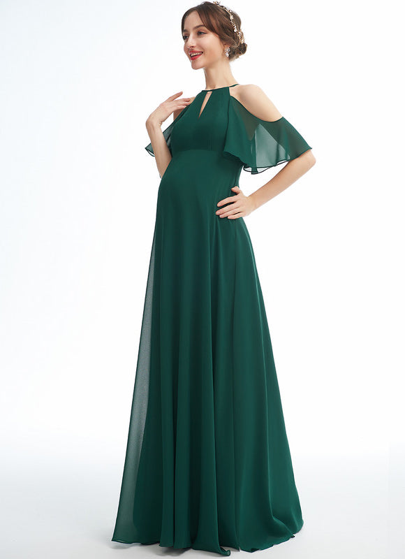 Robe Trapèze Verte Maternité Chic - gallery 1