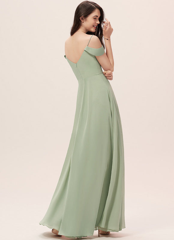Robe Trapèze Longue Beige Élégante - gallery 1