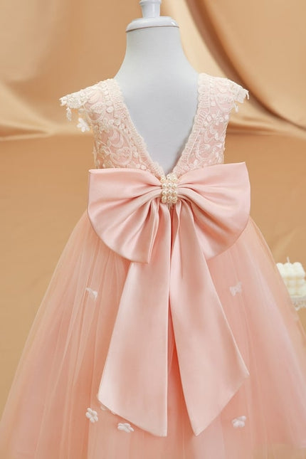 Robe Trapèze Fleurie Pêche - gallery 9