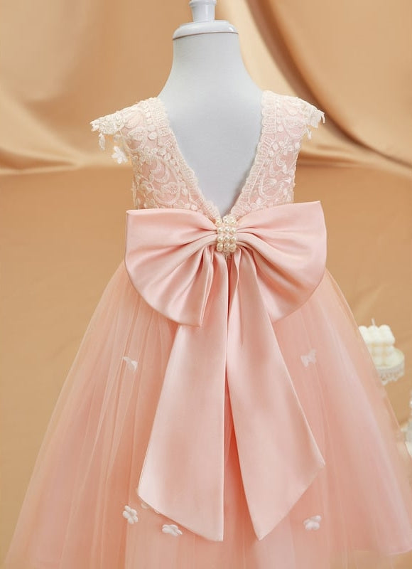 Robe Trapèze Fleurie Pêche - gallery 9