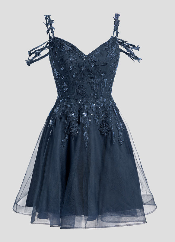 Robe Trapèze Nuit Étoilée Tulle - gallery 1