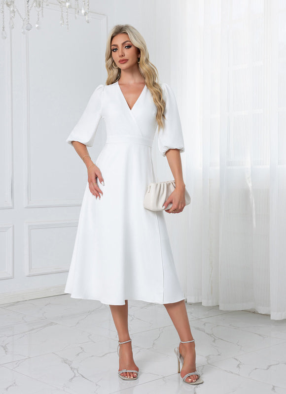 Robe Trapèze Midi Épure - gallery 4