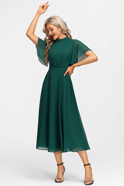 Robe Trapèze Vert Émeraude - gallery 7