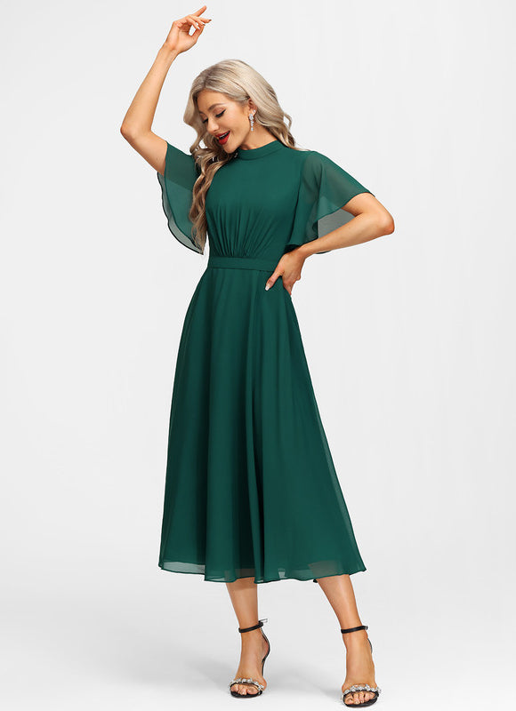 Robe Trapèze Vert Émeraude - gallery 7