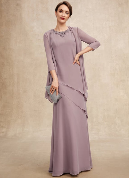 Robe Trapèze Bleue Marine Longue Avec Perles