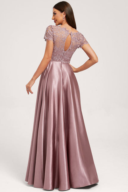 Robe Trapèze Satinée Orchidée - gallery 1