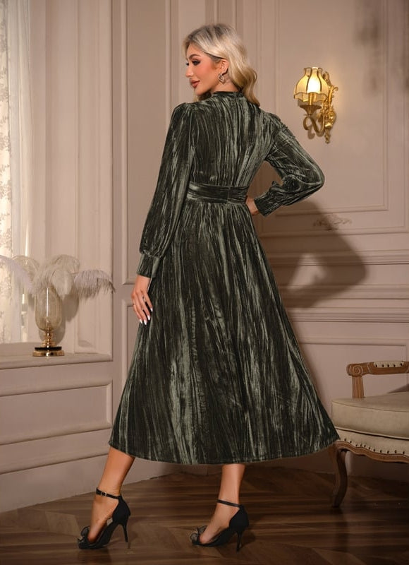 Robe Trapeze Velours Femme - gallery 1