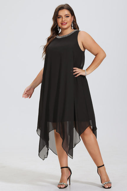 Robe Trapèze Noir Chiffon Chic - gallery 5
