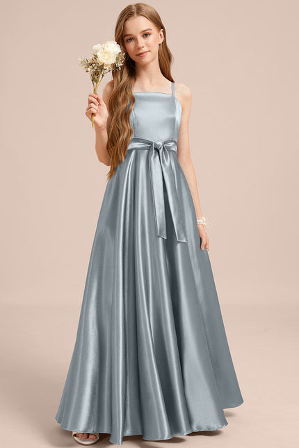 Robe Trapèze Satinée Céleste - gallery 2