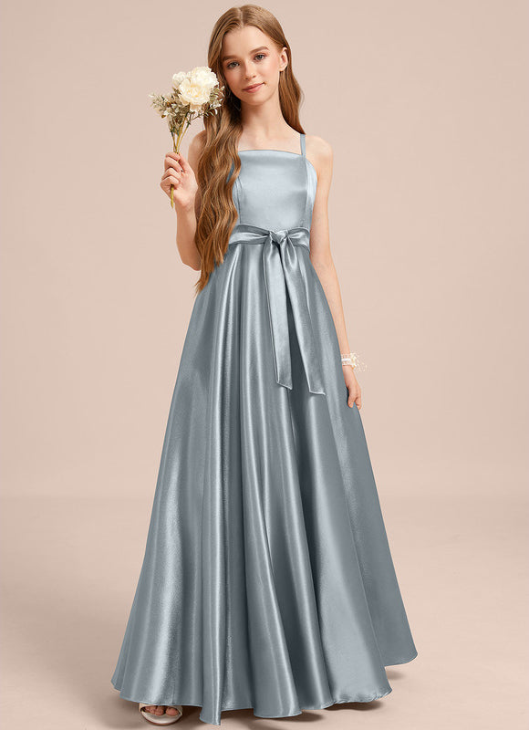 Robe Trapèze Satinée Céleste - gallery 2
