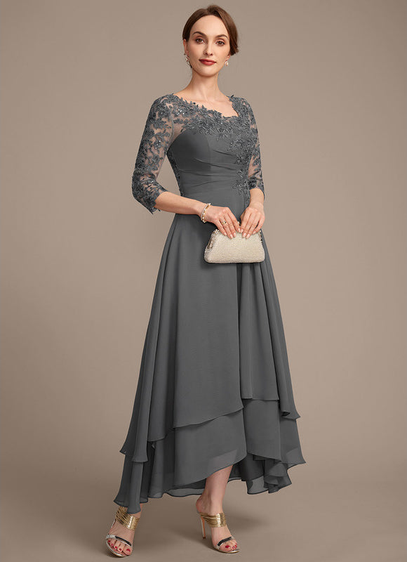 Robe Trapèze Gris Élégant - gallery 4