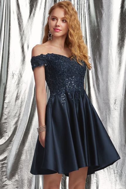 Robe Trapèze Satinée Ébène - gallery 2