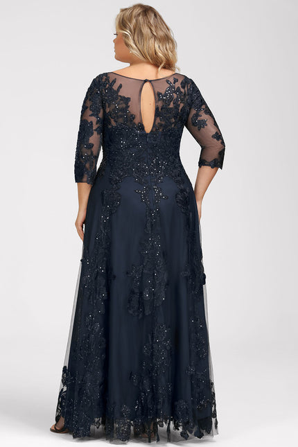 Robe Trapèze Éclat Bleu Nuit - gallery 8