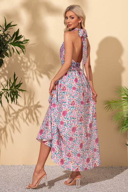 Robe Trapèze Fleurie Éclatante - gallery 5