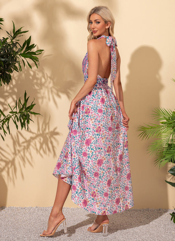 Robe Trapèze Fleurie Éclatante - gallery 5