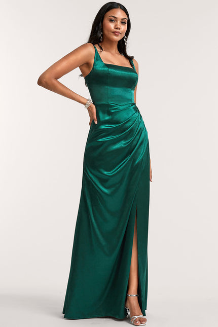 Robe Trapèze Satinée Dorée - gallery 1