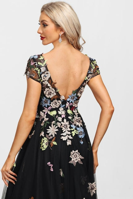 Robe Trapèze Rêve Floral Noir - gallery 3