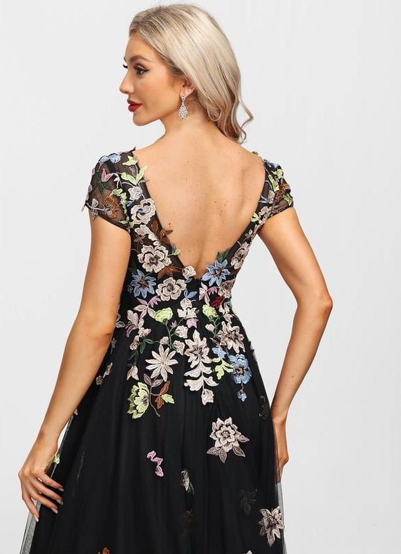 Robe Trapèze Rêve Floral Noir - gallery 3