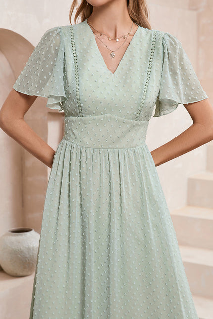 Robe Trapèze Verte Aérée - gallery 3