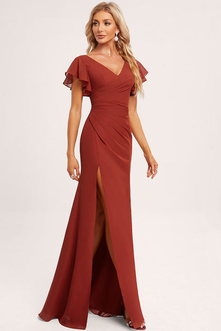 Robe Trapèze Mousseline Fendue - gallery 1