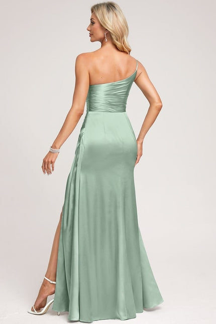 Robe Trapèze Satin Céleste - gallery 3