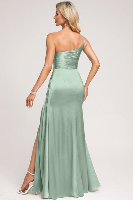 Robe Trapèze Satin Céleste - gallery 3