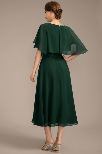 Robe Trapèze Verte Étoile - gallery 6