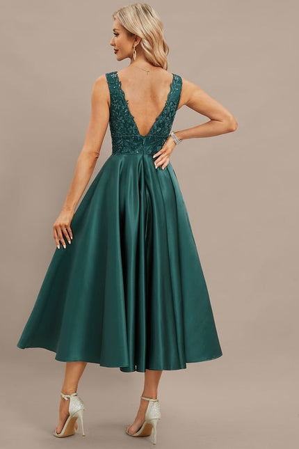 Robe Trapèze Satiné De Mystère - gallery 6
