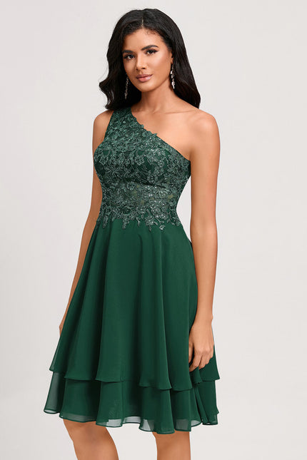 Robe Trapèze Vert Émeraude Chic - gallery 4