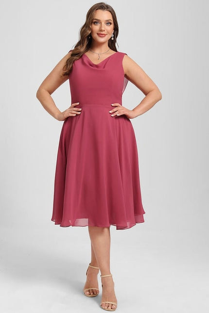 Robe Trapèze Satin Rosé - gallery 9