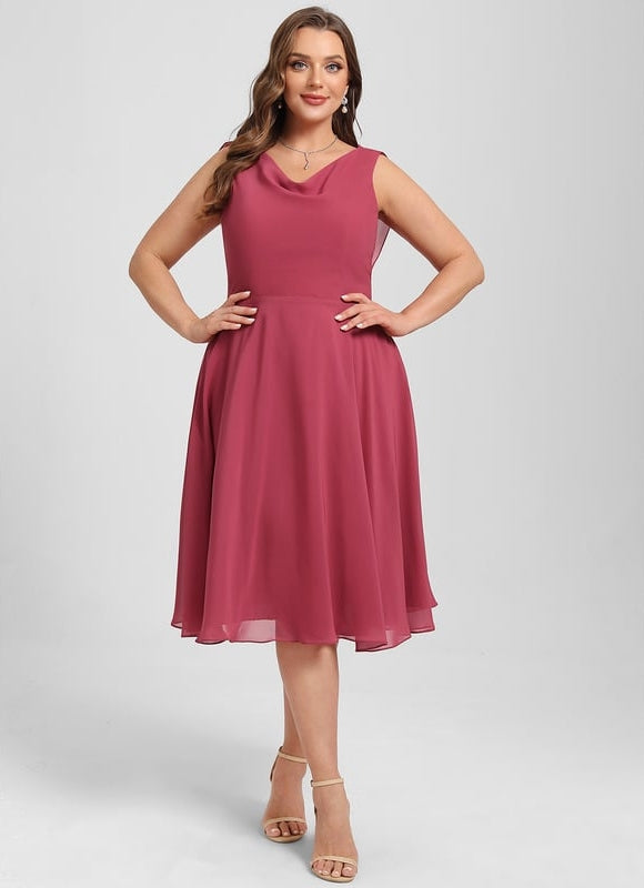 Robe Trapèze Satin Rosé - gallery 9