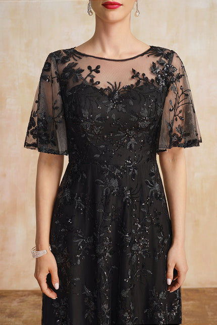 Robe Trapèze Noire Pailletée - gallery 6