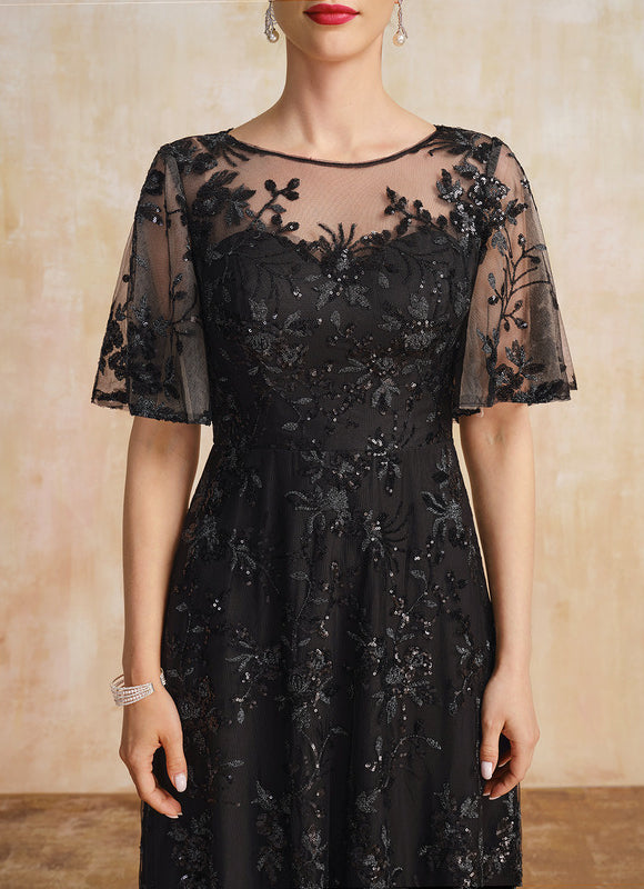 Robe Trapèze Noire Pailletée - gallery 6