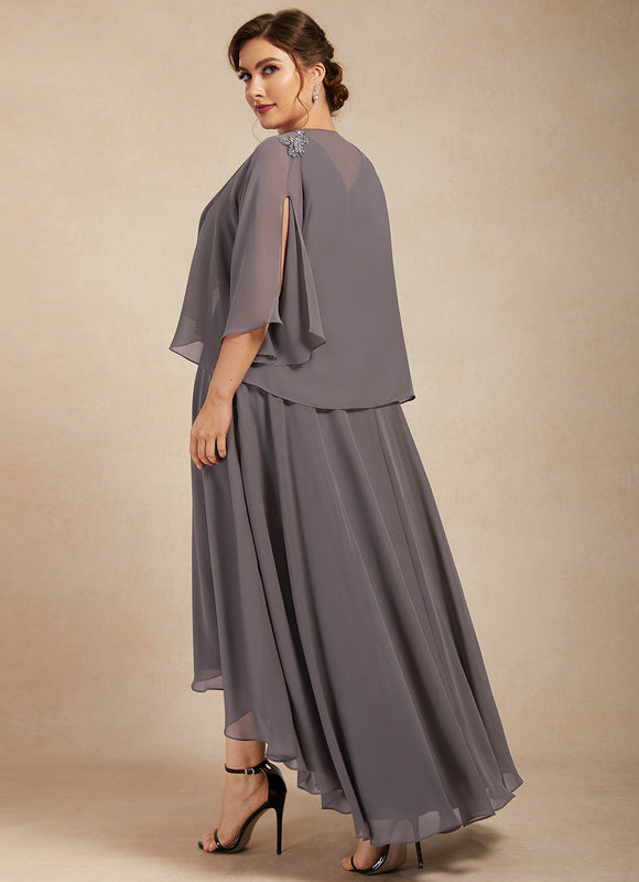 Robe Trapèze Gris Satiné Élégant - gallery 9