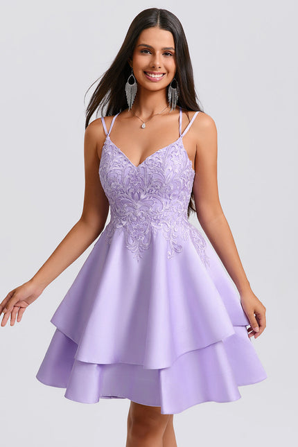 Robe Trapèze Lilas Étoilé - gallery 2