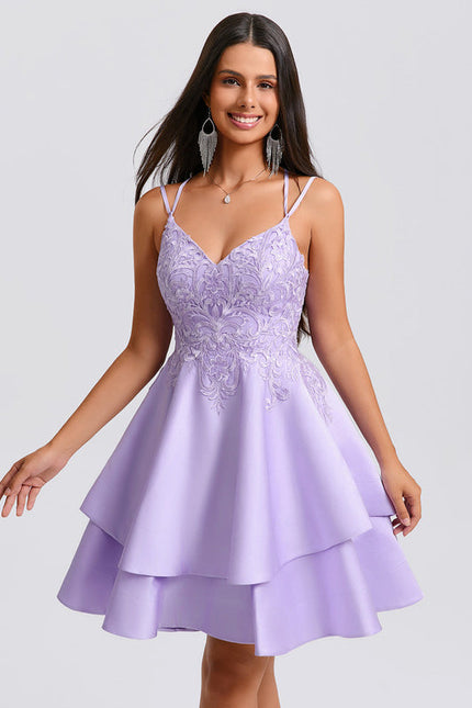 Robe Trapèze Lilas Étoilé - gallery 2